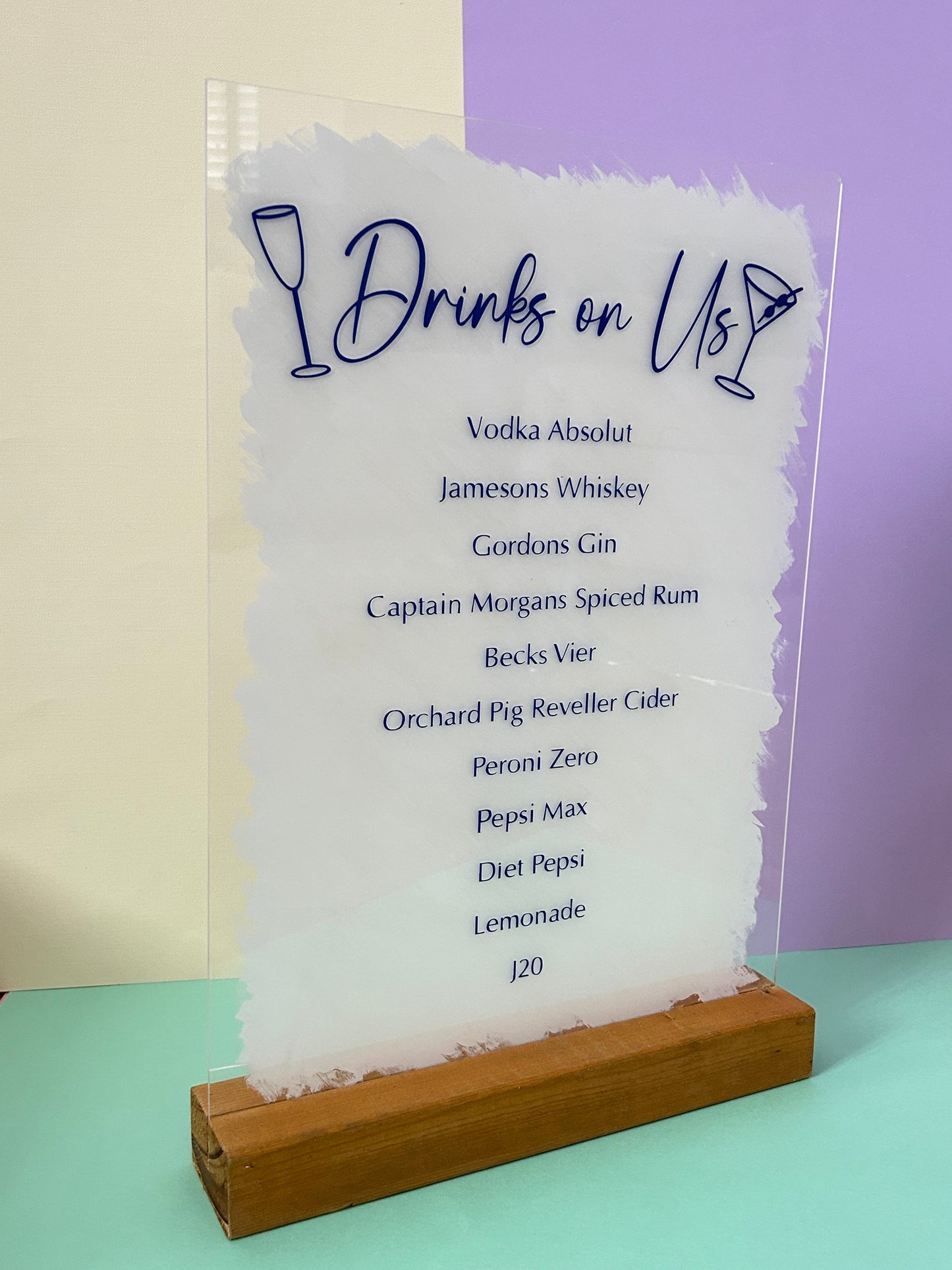 alt="personalised wedding bar sign by KreationsByKM"