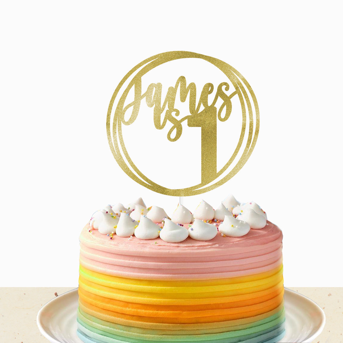 Personalised Circle Cake Topper