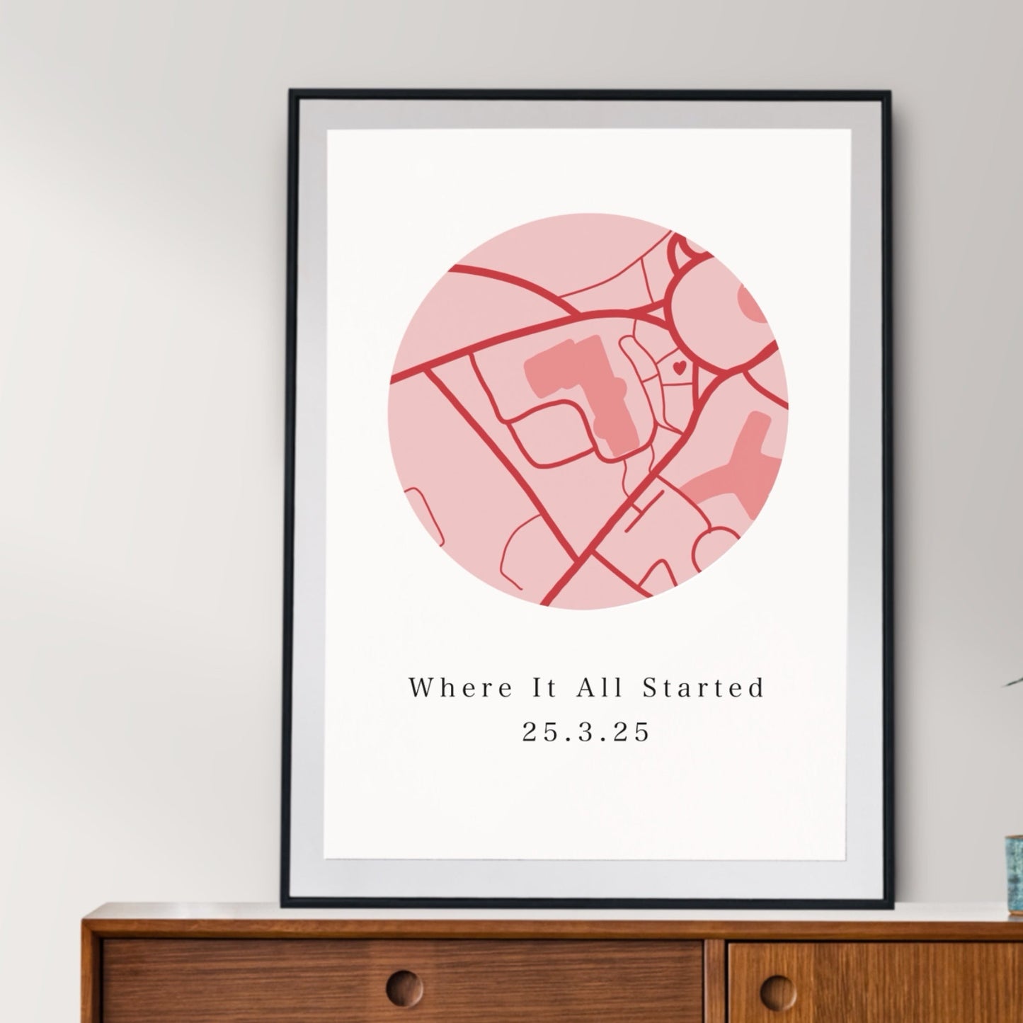 Pink Mapped Street Love Heat