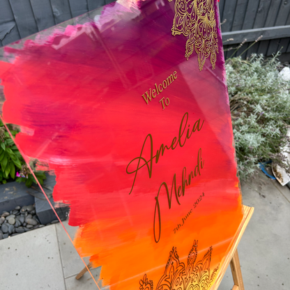 Personalised Mendhi Night Sign A3